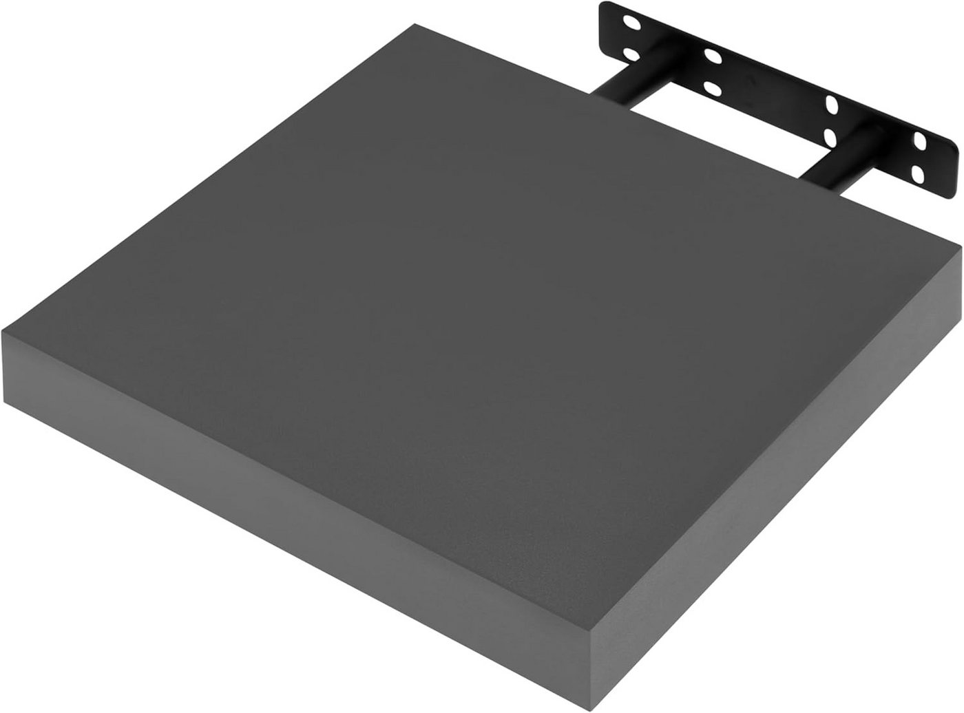 Woltu 1x Wandregal, Schweberegal Mdf Schweberegal, Freischwebendes Regal, Für Büro Wohnzimmer Schlafzimmer Küche, 25x22.9x3.8 Cm, Dunkelgrau Bild 2