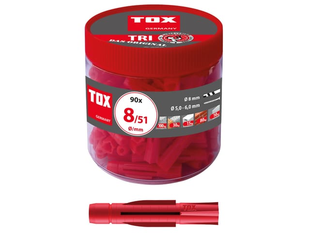 Allzweckdübel Tri 8x51 mm in Runddose - TOX