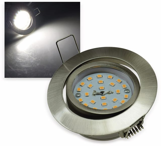 Chilitec - LED-Einbauleuchte 'Flat-32' eek f, 5 w, 590 lm, 4000 k, Edelstahl