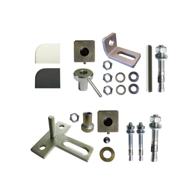 Ing Fixations - Set Drehzapfen zum Aufdübeln 45x45 mm für Stahltor mit Schwelle