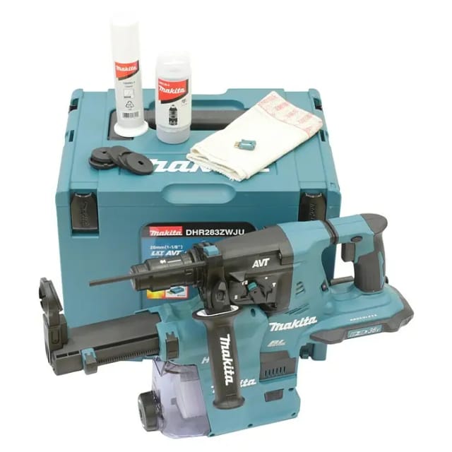 Makita - Akku-Kombihammer DHR283ZWJU sds-plus 2x18V Solo mit Absaugung im makpac