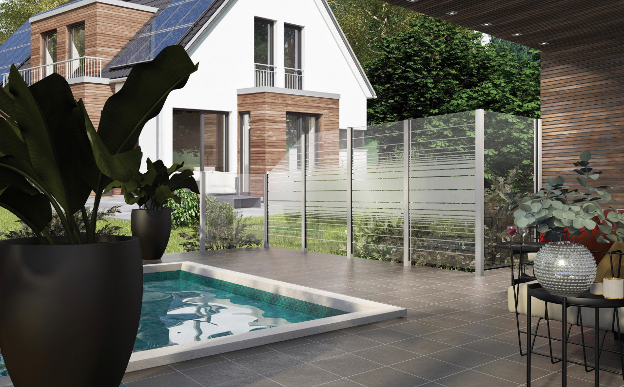 Ambiente Glaszaun Dekor 83 103 x 120 cm gehärtetes 8 mm Glas