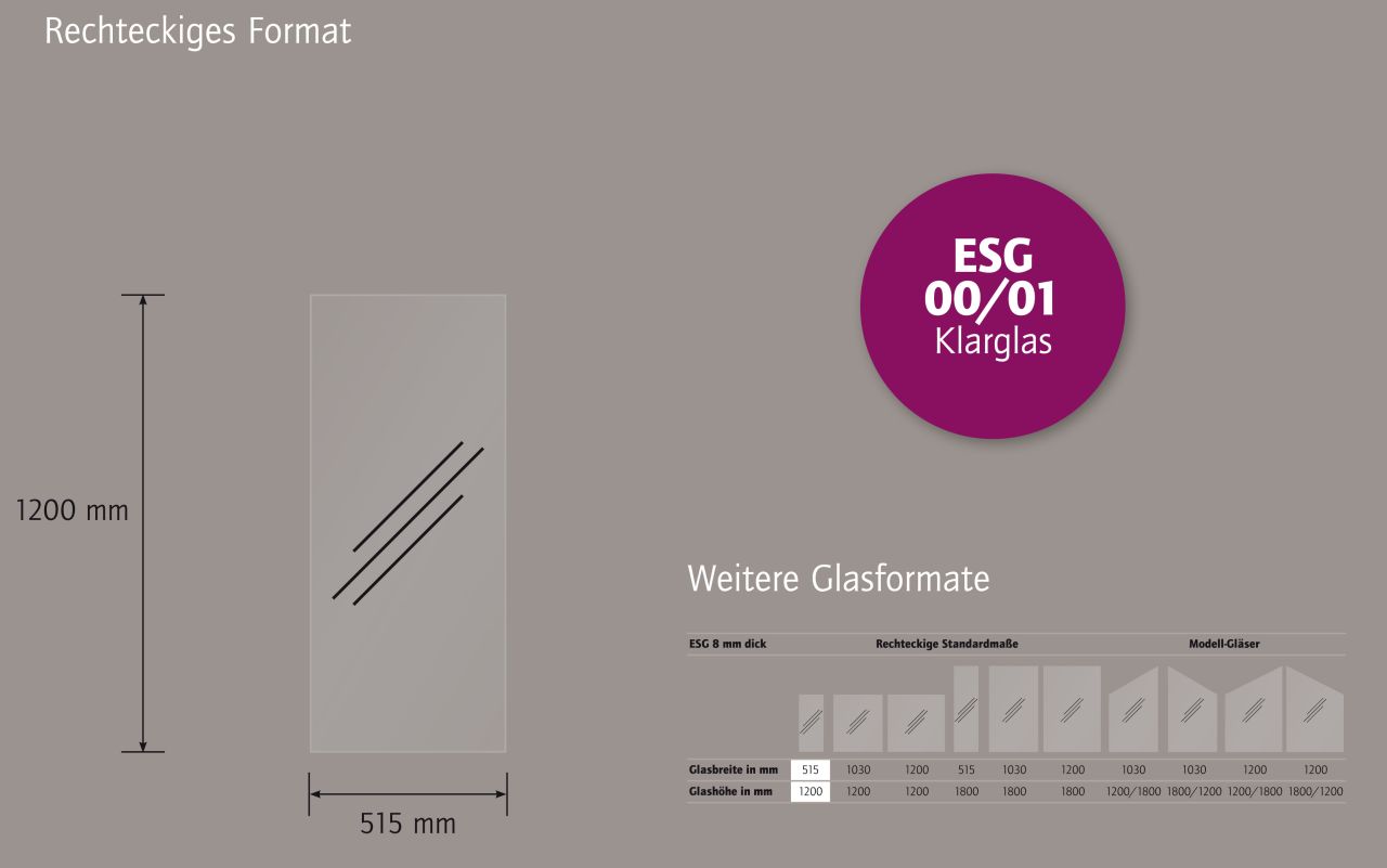 Ambiente Glaszaun Dekor 00/01 51,5 x 120 cm gehärtetes 8 mm Glas Bild 4