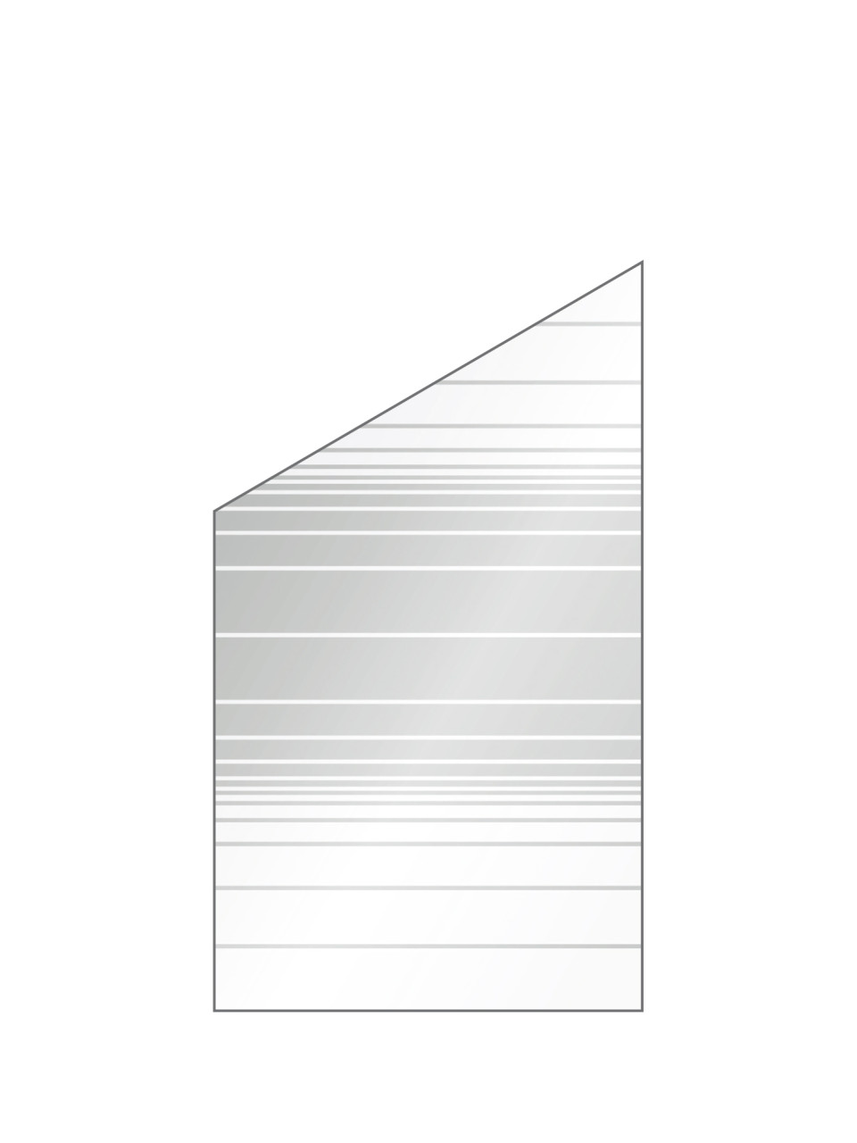 Ambiente Glaszaun Dekor 83 schräg 103 x 120/180 cm gehärtetes 8 mm Glas
