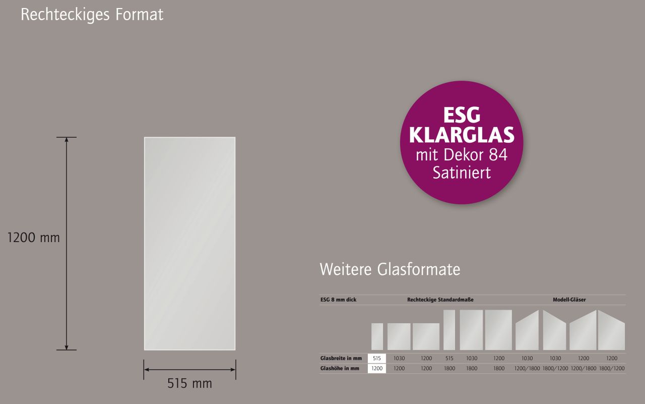 Ambiente Glaszaun Dekor 84 51,5 x 120 cm gehärtetes 8 mm Glas Bild 5