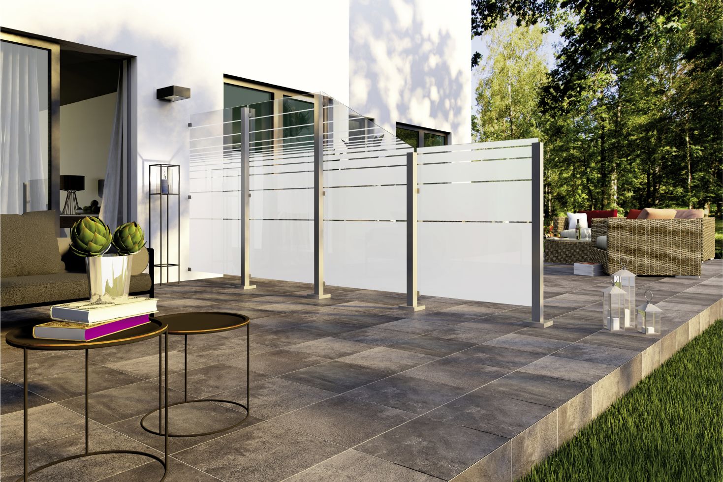Ambiente Glaszaun Dekor 81 51,5 x 120 cm gehärtetes 8 mm Glas Bild 5
