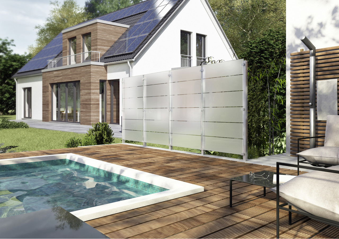 Ambiente Glaszaun Dekor 82 51,5 x 120 cm gehärtetes 8 mm Glas