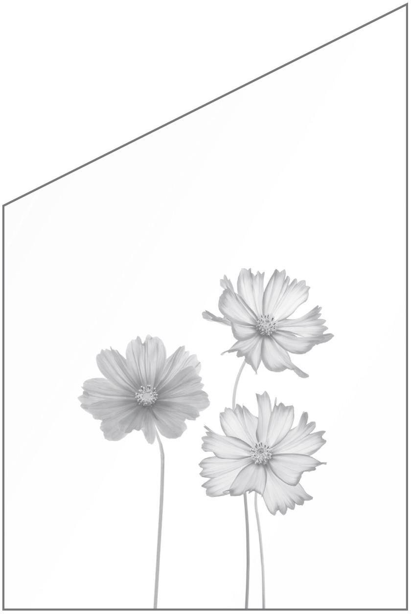 Ambiente Glaszaun Dekor 93 schräg 120 x 120/180 cm gehärtetes 8 mm Glas