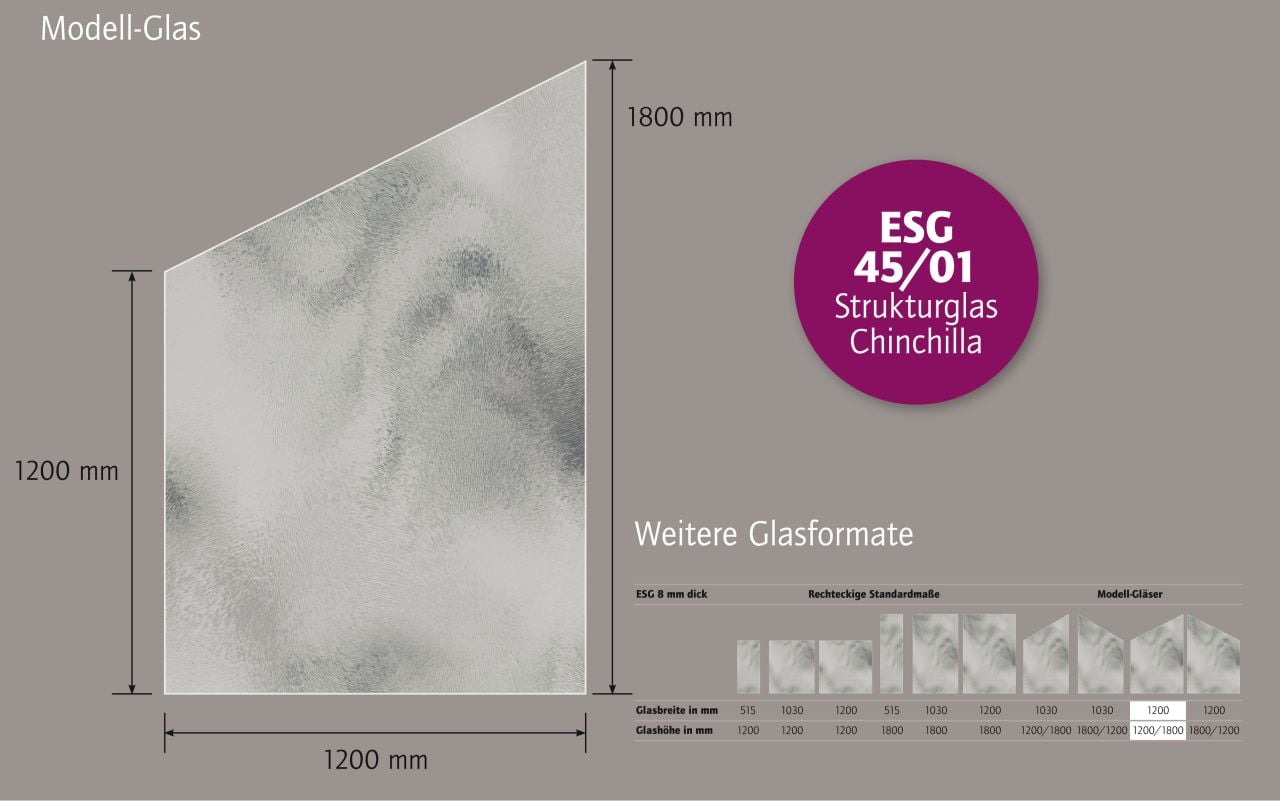 Ambiente Glaszaun B: 120 x Höhe: L 120/R 180 cm, gehärtetes 8 mm Glas Bild 3
