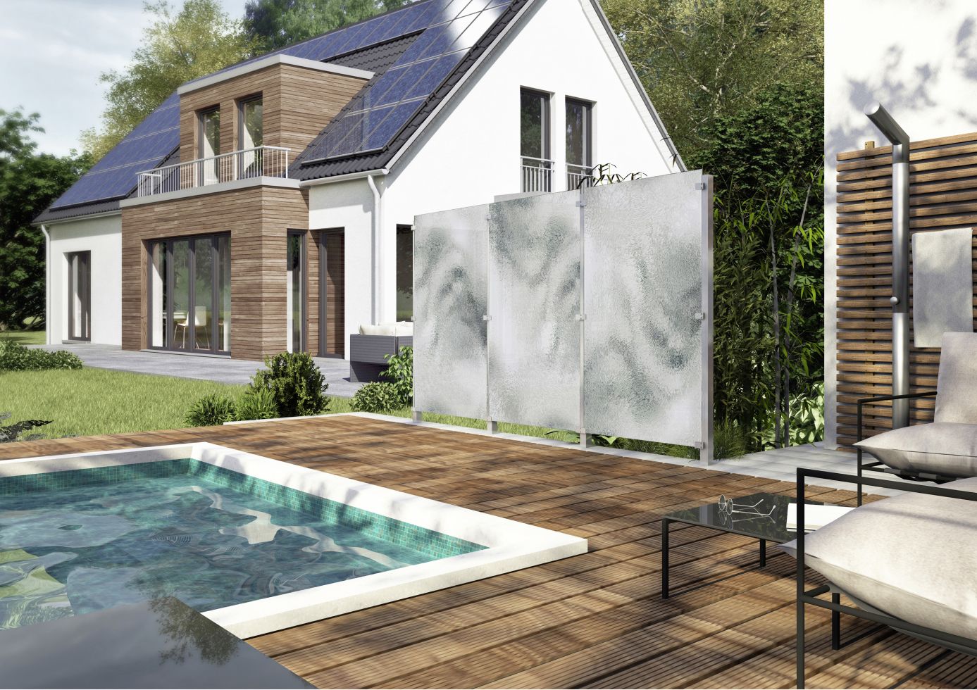 Ambiente Glaszaun B x H: 120 cm x 180 cm, gehärtetes 8 mm Glas