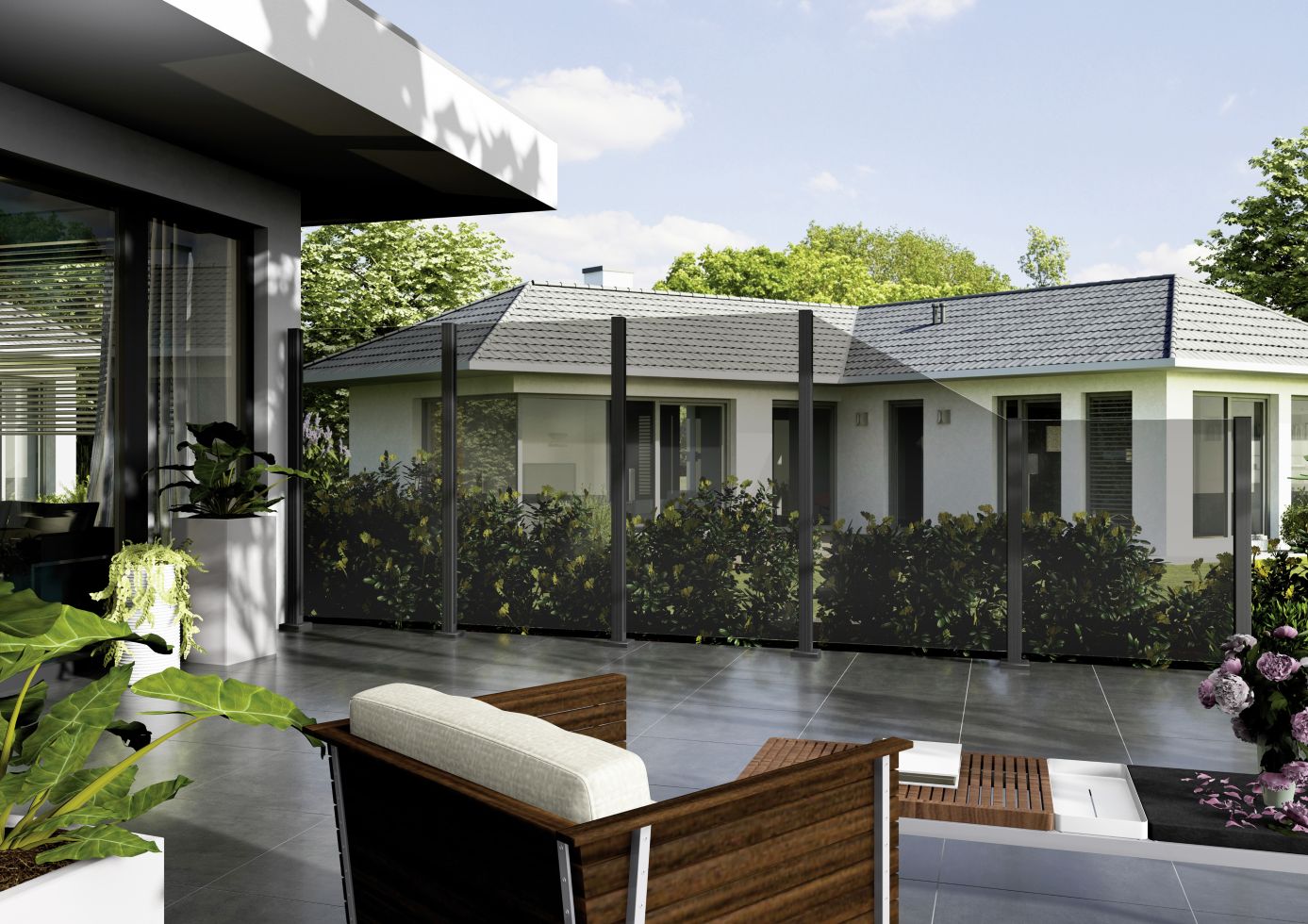 Ambiente Glaszaun B x H: 103 cm x 180 cm, gehärtetes 8 mm Glas