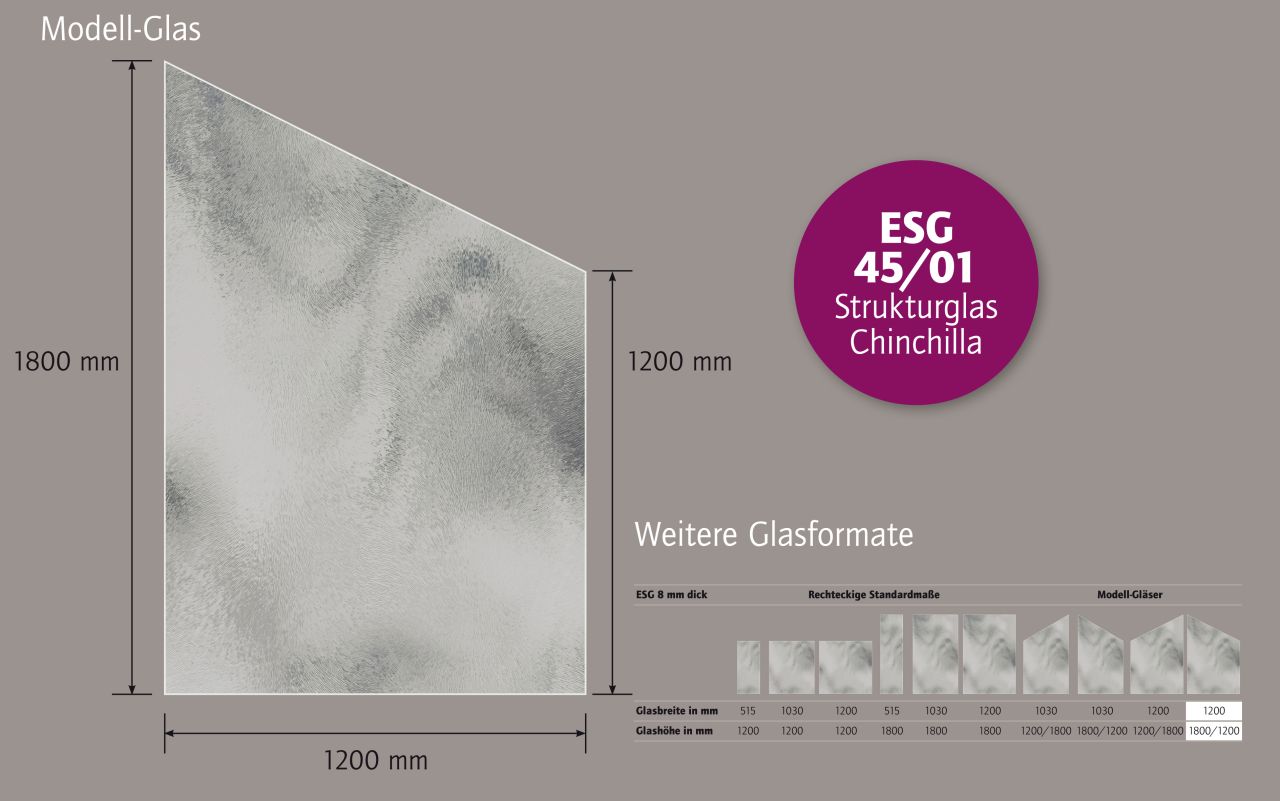 Ambiente Glaszaun B: 120 x Höhe: L 180/R 120 cm, gehärtetes 8 mm Glas