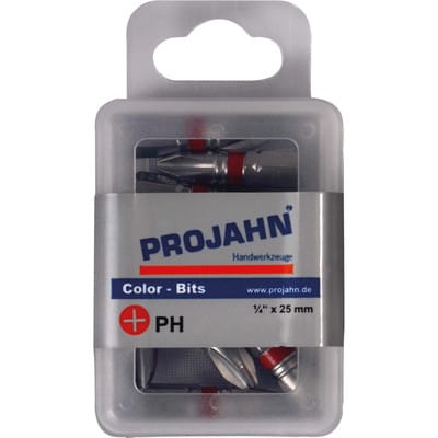 PROJAHN Color 1/4" markierter Bit L25 mm Phillips Nr 2 10er-Pack PH2 1702-10