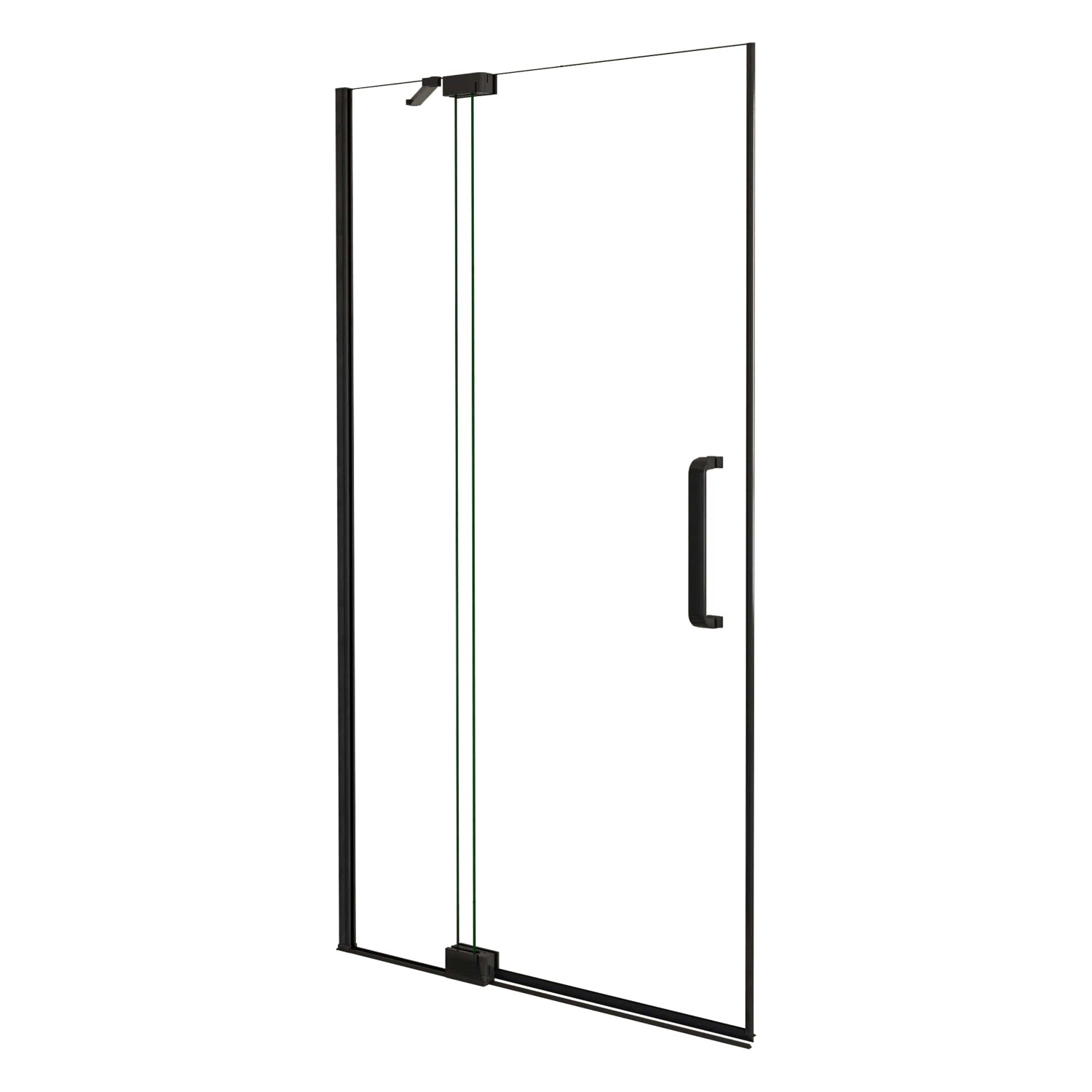 AICA Walk In Duschtür Duschwand B.120cm x H.195cm Duschabtrennung Schwarz Drehtür 8mm NANO Glas