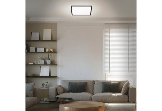Slim led Panel, Neutralweißes Licht, Backlighteffekt, Flaches Design, schwarz, 42 x 42 x 2,9 cm - Briloner