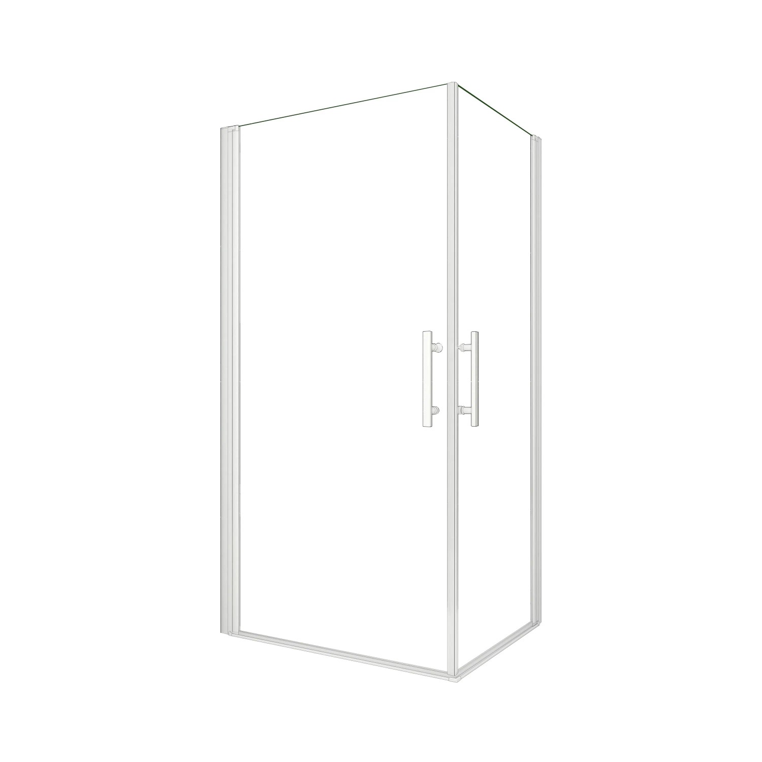 AICA Eckeinstieg 100x100x185cm Sicherheitsglas Weiß-Rahmen Duschkabine Duschtür Drehtür Dsuche Duschabtrennung