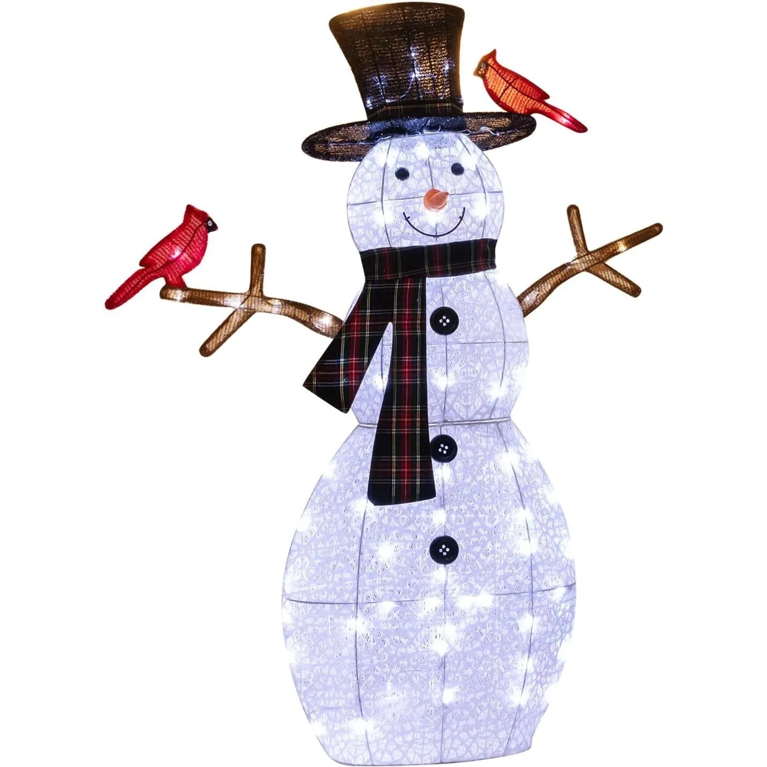 Costway Led Schneemann Deko Weihnachtsfigur Weihnachtsbeleuchtung