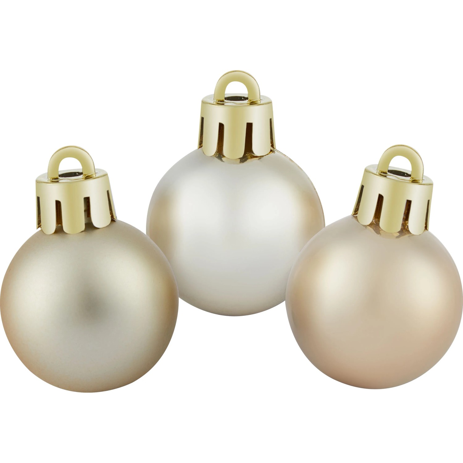 OBI Weihnachtskugel Kunststoff 3 cm Champagner 9er