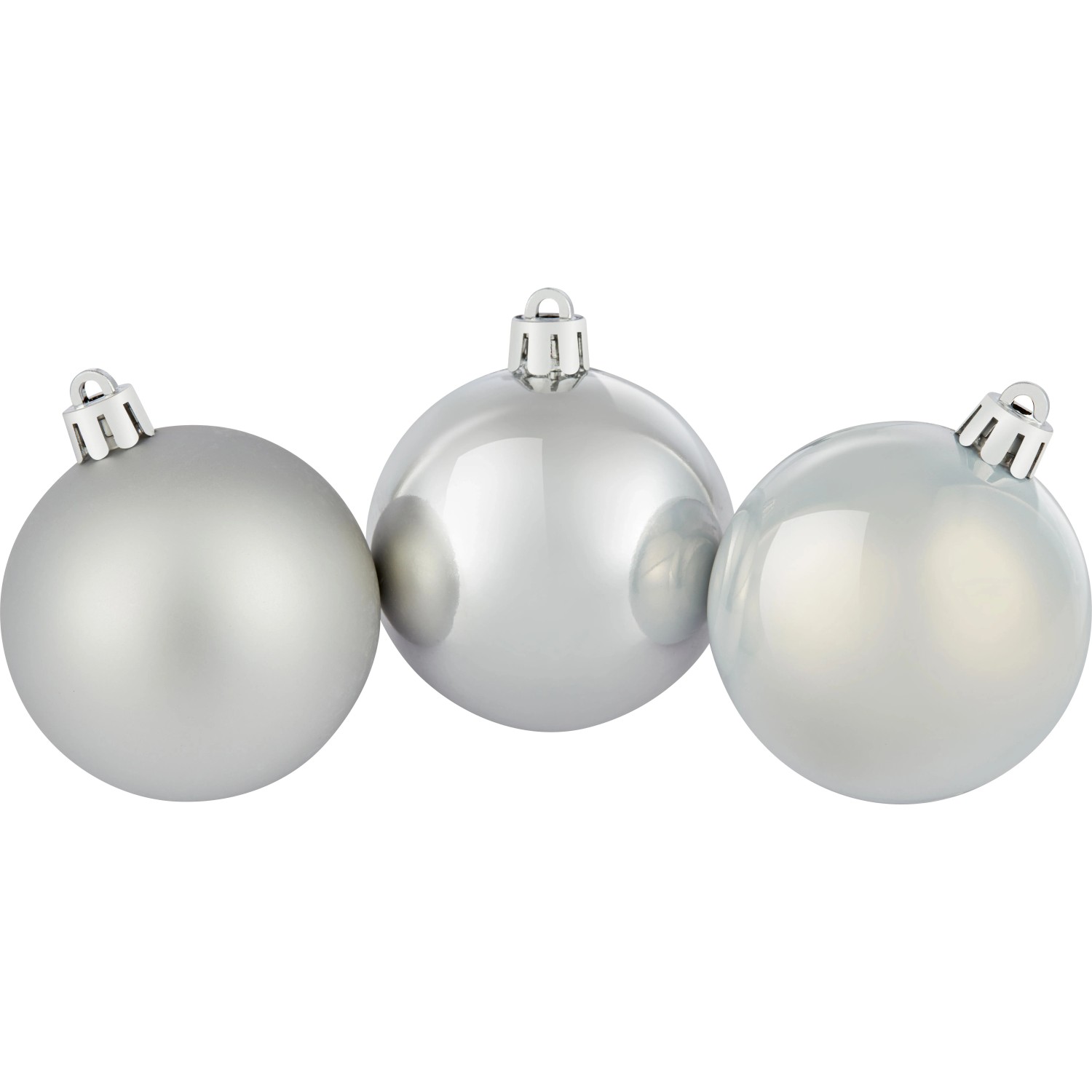 OBI Weihnachtskugel Kunststoff Silber 6 cm 25 Stück