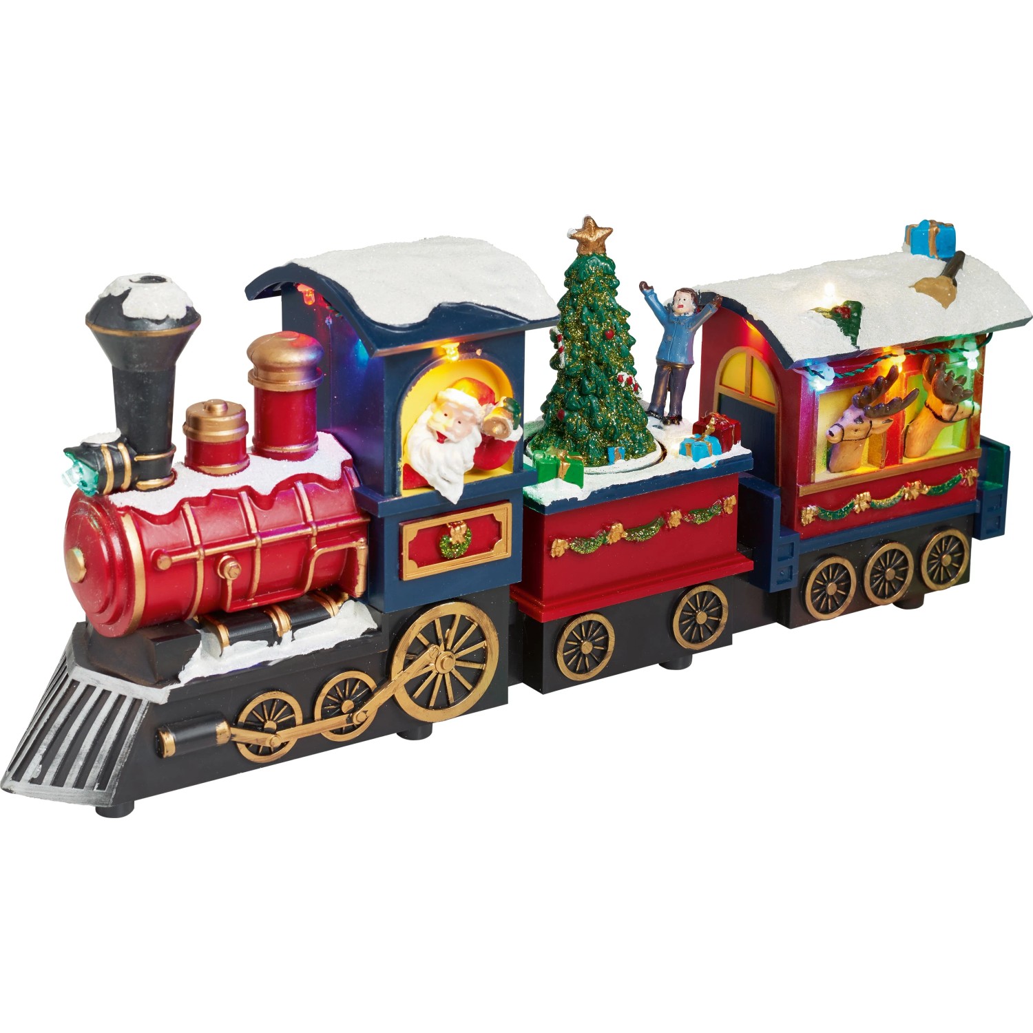 OBI Weihnachtsdorf Figur Beleuchteter Zug Mehrfarbig 38 cm