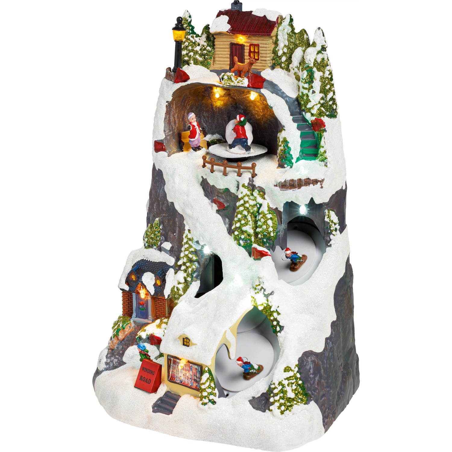 OBI Weihnachtsdorf Figur Ski Landschaft Beleuchtet Mehrfarbig