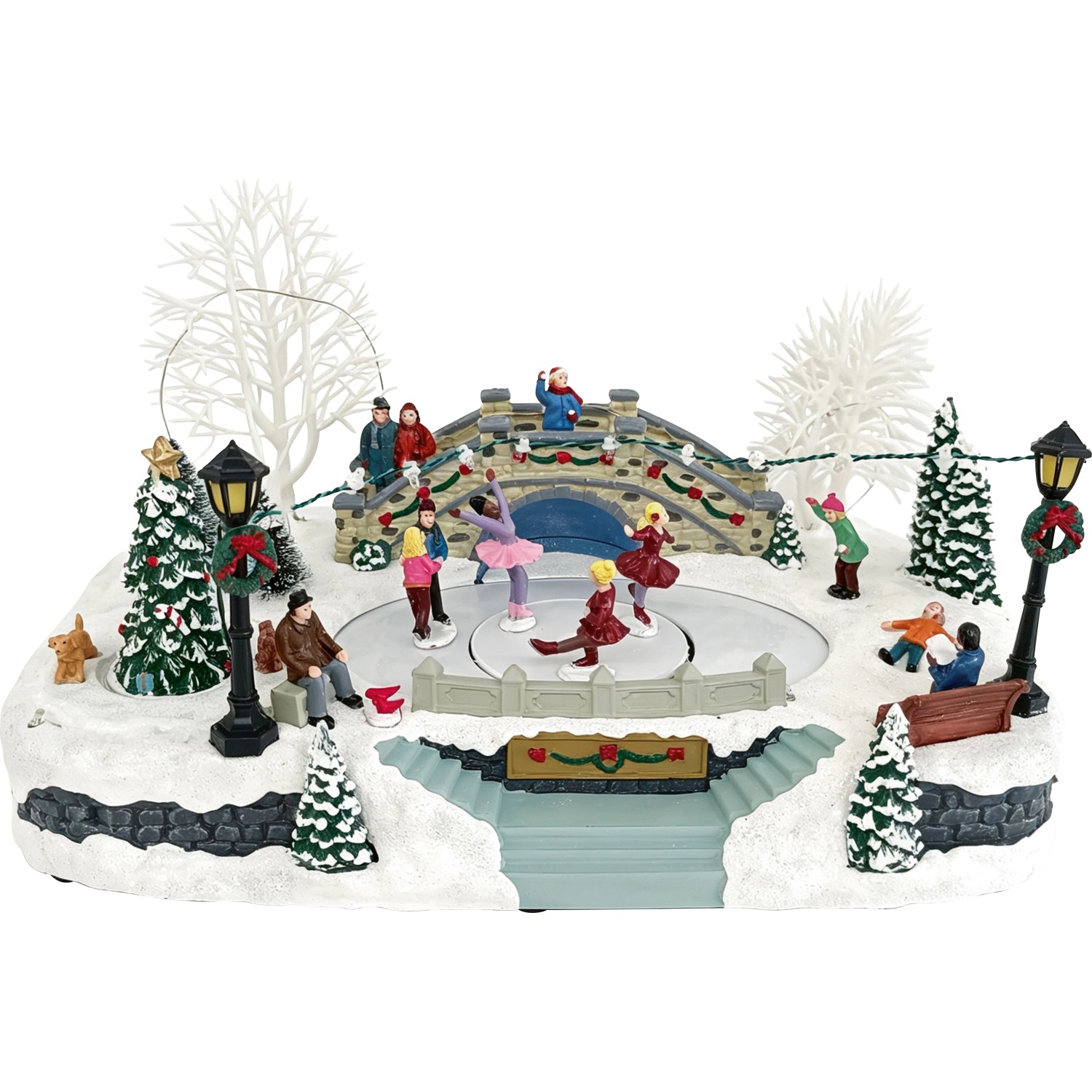 OBI Weihnachtsdorf Eislaufbahn Beleuchtet Mehrfarbig 35,3 cm