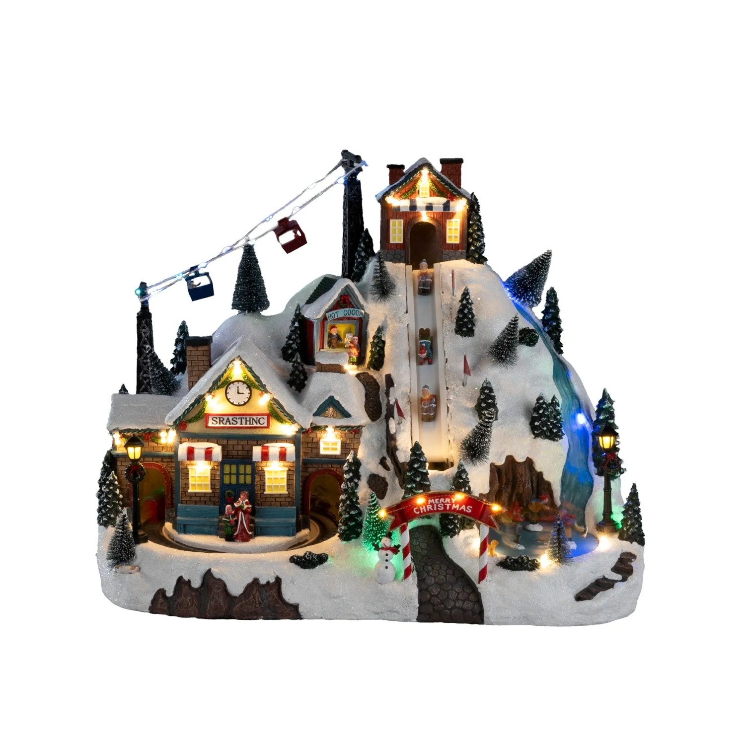 Konstsmide Szenerie Skipiste mit 19 Bunten LEDs für Innen 36,5 x 46 x 28 cm