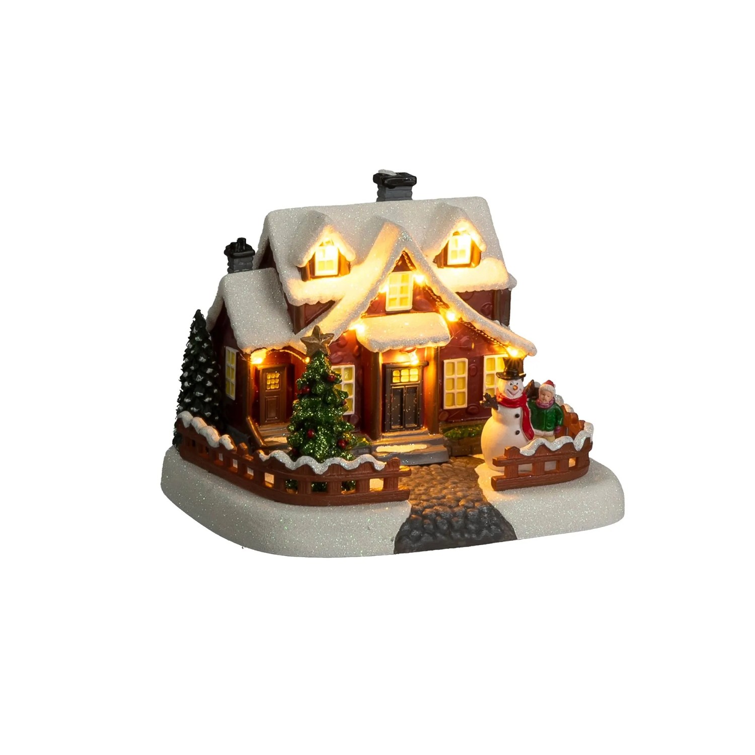 Konstsmide LED-Szenerie Weihnachtshaus für Innen 14 cm x 13,5 cm x 17,5 cm