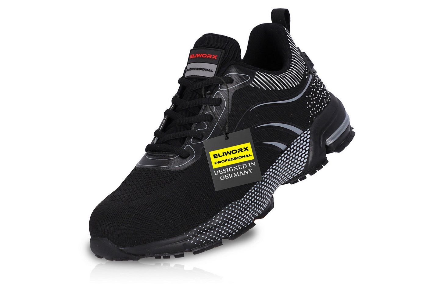 Eliworx Sicherheitsschuhe S1 PL Onyx Pro Herren Gr. 45 Schwarz