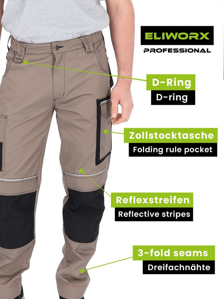 Eliworx Bundhose Workwear mit Stifttasche Gr. 54 Beige