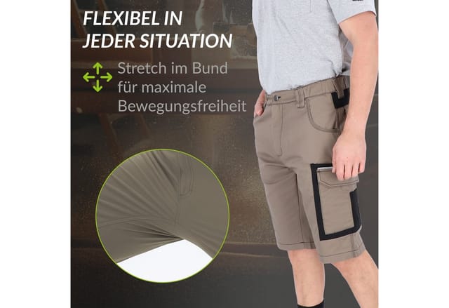 Eliworx Shorts Workwear mit Stifttasche Gr. 54 Beige