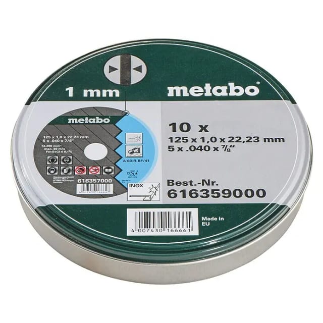 Metabo 10 Trennscheiben - SP 125x1,0x22,23 Inox, TF 41