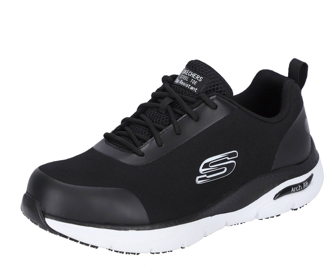 Skechers Sicherheitsschuhe Ringstap Arch Fit SR Herren S3 Gr. 45 Schwarz-Weiß