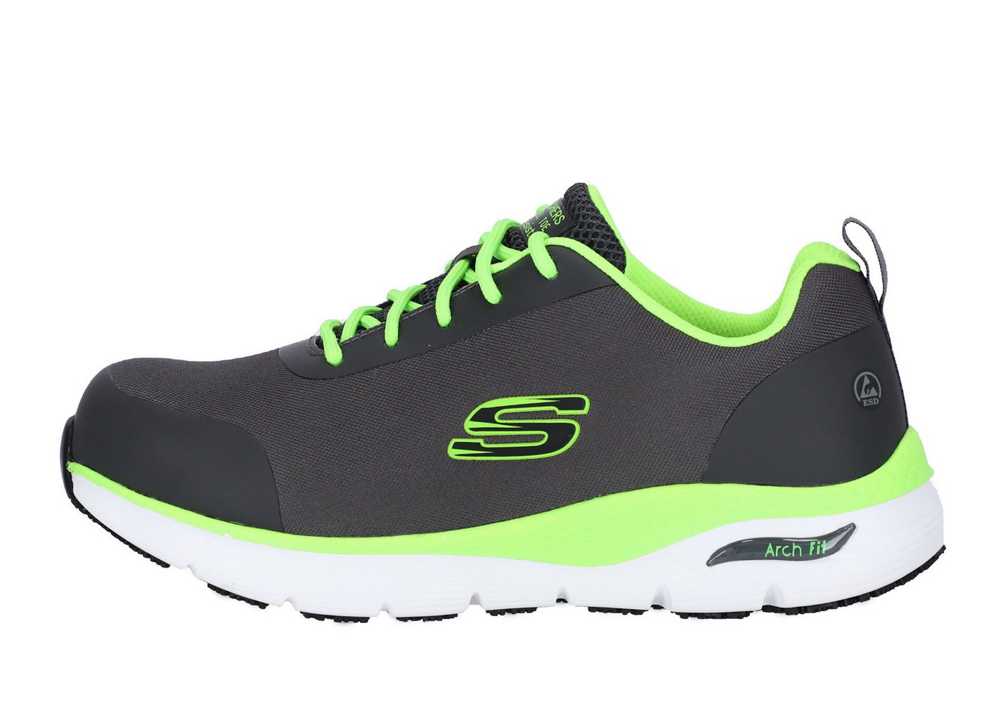 Skechers Sicherheitsschuhe Ringstap Arch Fit SR Herren S3 Gr. 41,5 Grau-Limette