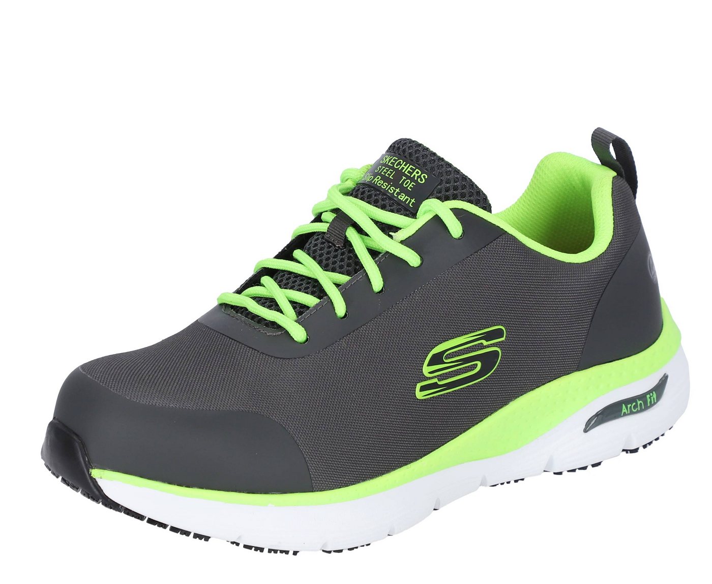 Skechers Sicherheitsschuhe Ringstap Arch Fit SR Herren S3 Gr. 41,5 Grau-Limette Bild 2