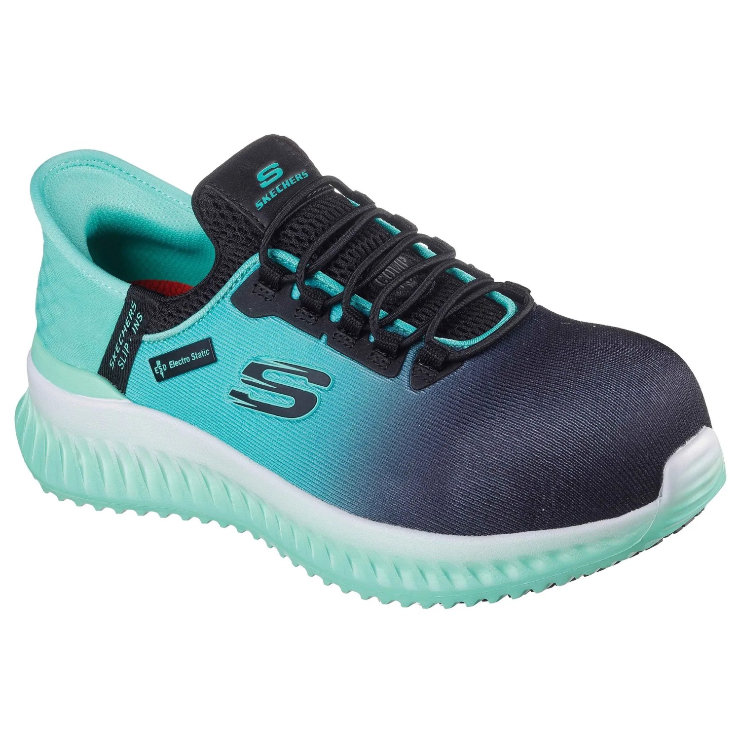 Skechers Sicherheitsschuhe Ombray Tilido Damen S1PL Gr. 35 Schwarz-Türkis