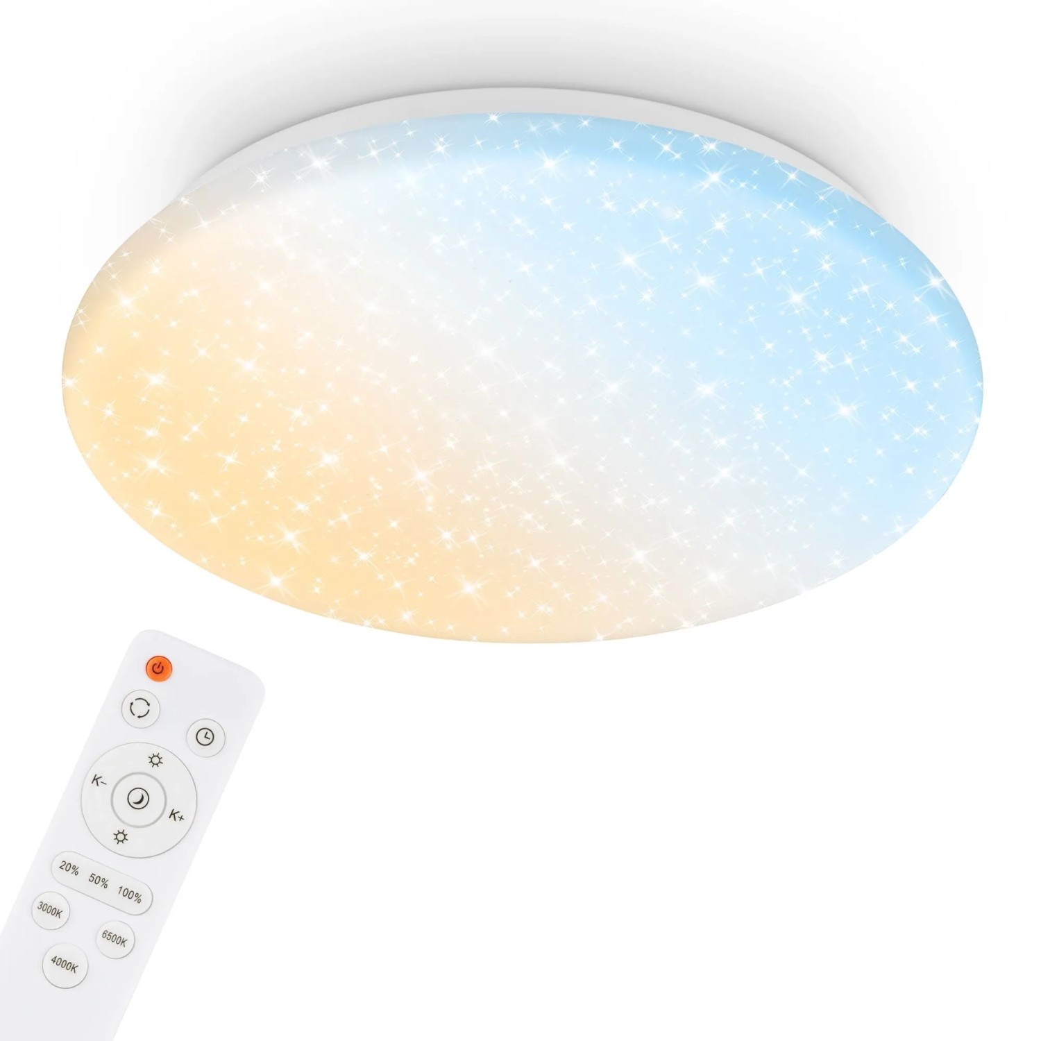 Brilo LED-Deckenleuchte Verb Sternenhimmel Dimmbar Weiß Ø 28 cm