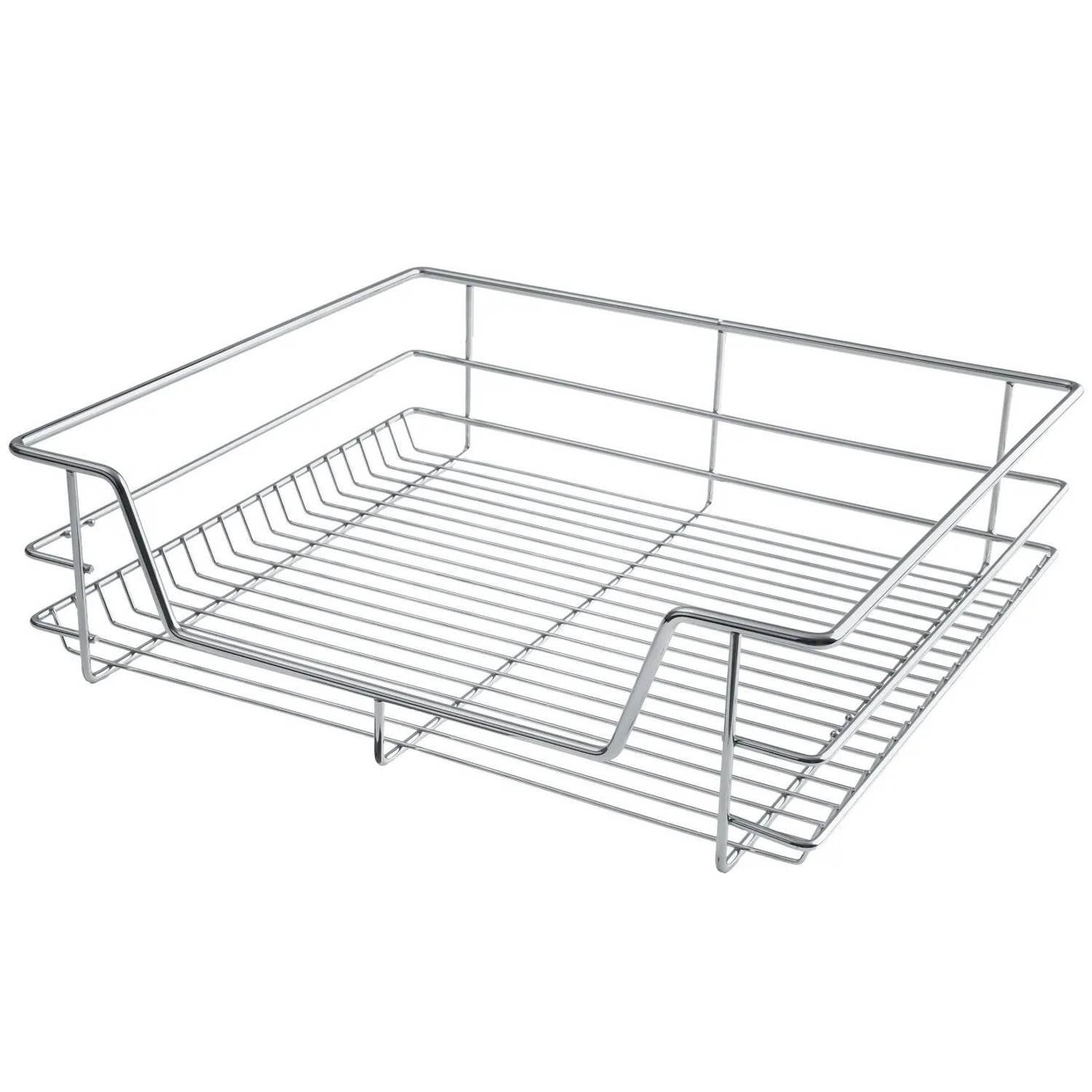 Tectake Teleskopschublade Verchromt Leichtgängig Mit Vollauszug 44 x 57 x 14 cm Grau