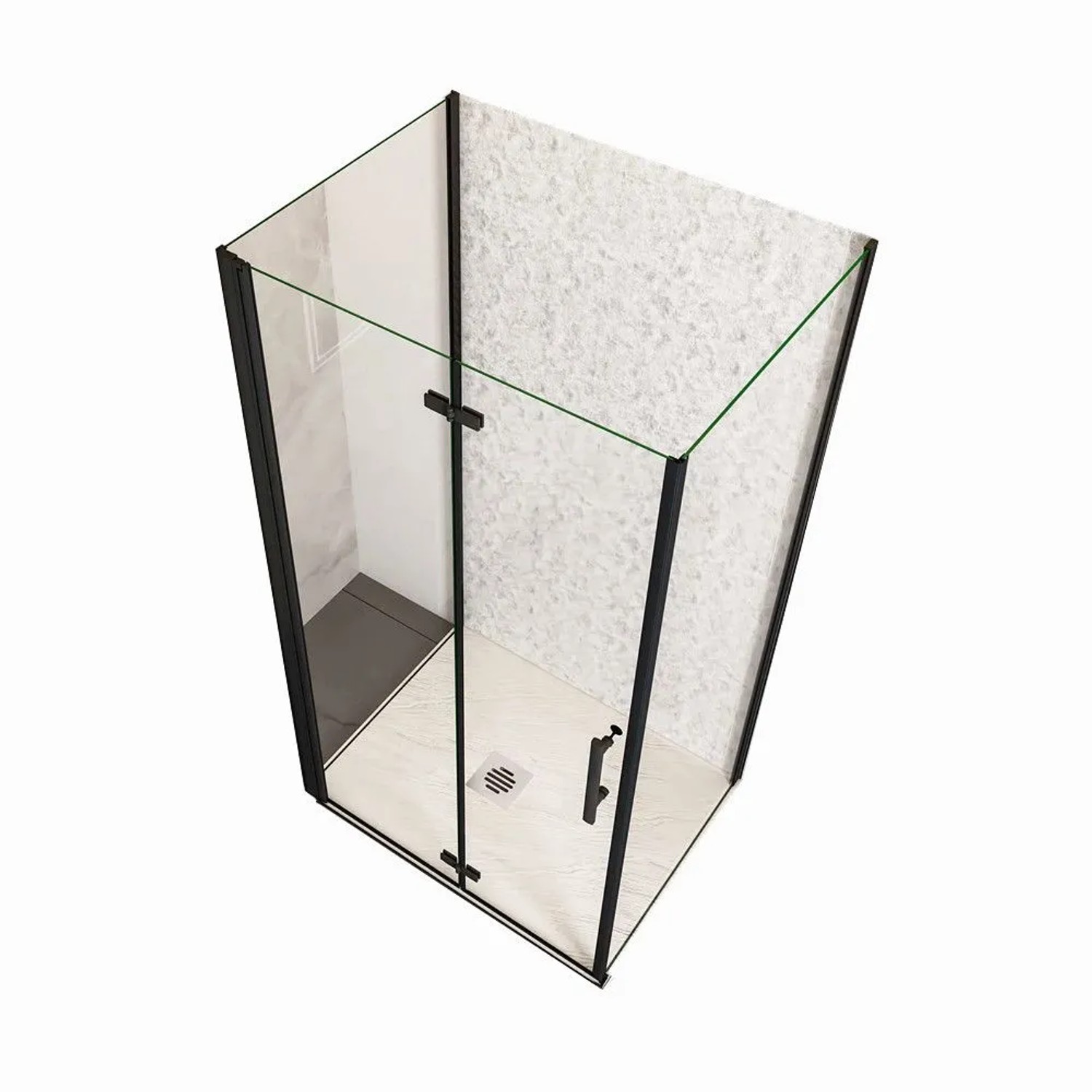 Duschparadies Duschkabine 80 x 70 x 80 cm U-Kabine 6mm Nano Glas Falttür 195cm Höhe Dusche Duschtür