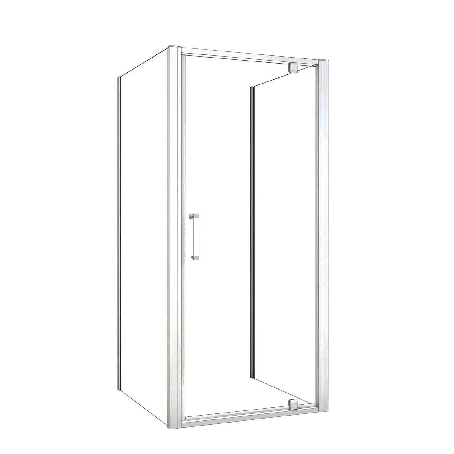 AICA Duschkabine 100x185cm Pendeltür Nischentür mit 2 x 70cm Seitenwänden 5mm ESG Mattgrau Nischentür Duschabtrennung