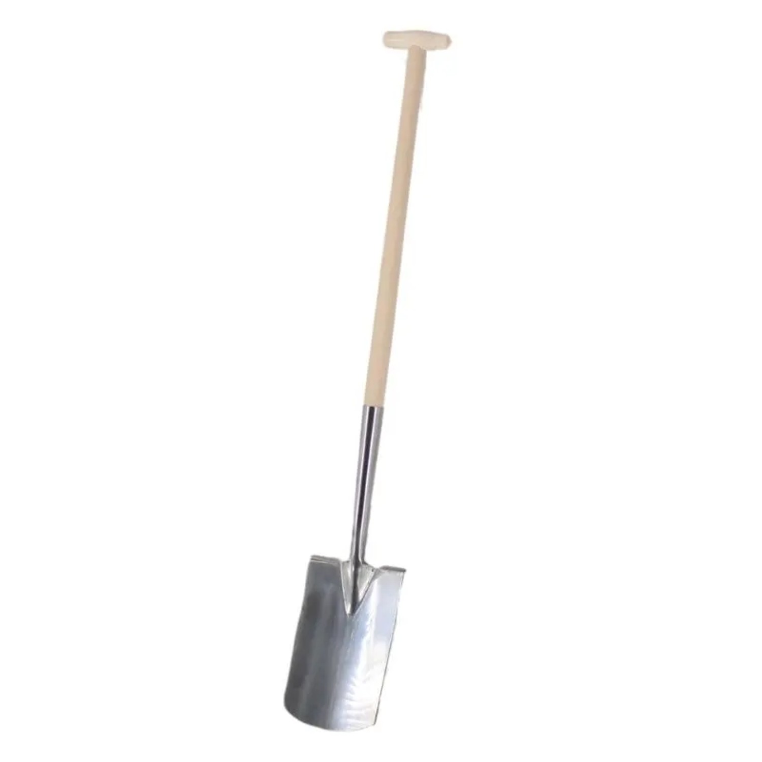 Galaflor Gärtnerspaten Edelstahl Spaten mit T-Stiel Esche 121cm Gartenspaten Schaufel