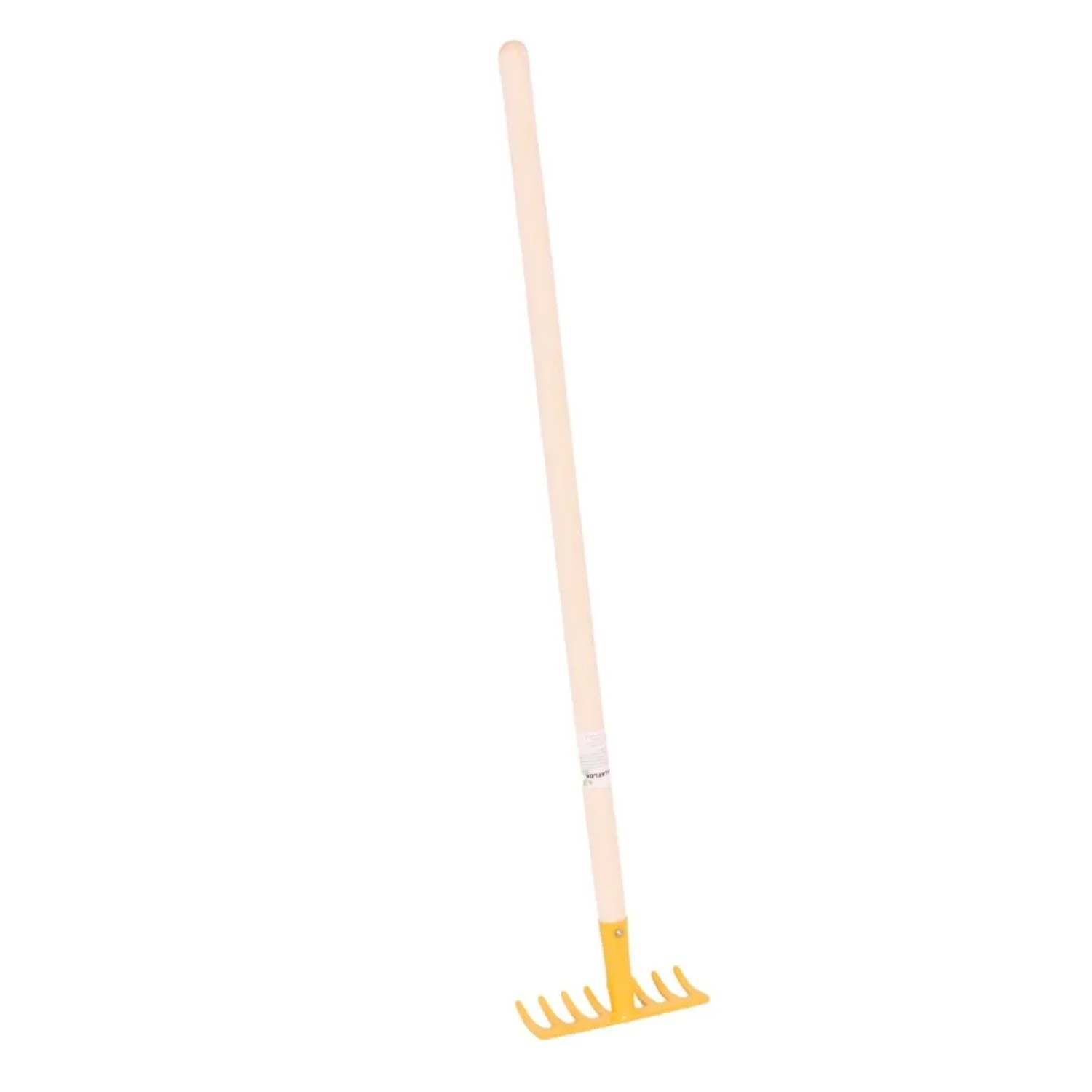 Galaflor Kinderrechen mit Holzstiel 76cm Laubrechen Gelb Metall Rechen für Kinder Laubharke