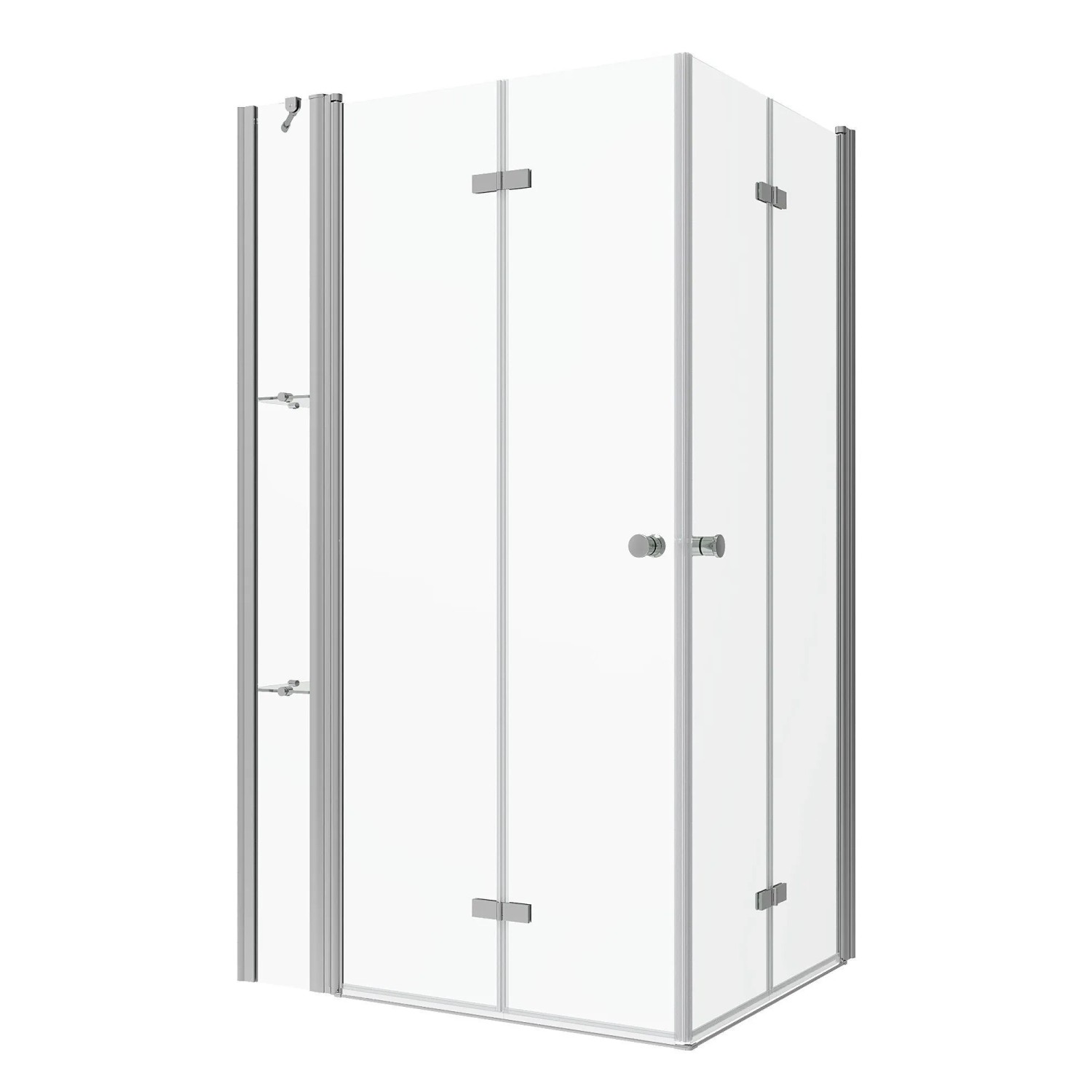 Aquabatos Eckdusche 80 x 95 x 187 cm Duschkabine Bad Duschabtrennung Rechteck Badezimmer Duschwand Eckeinstieg mit Eckregale 5 mm ESG Schiebetür