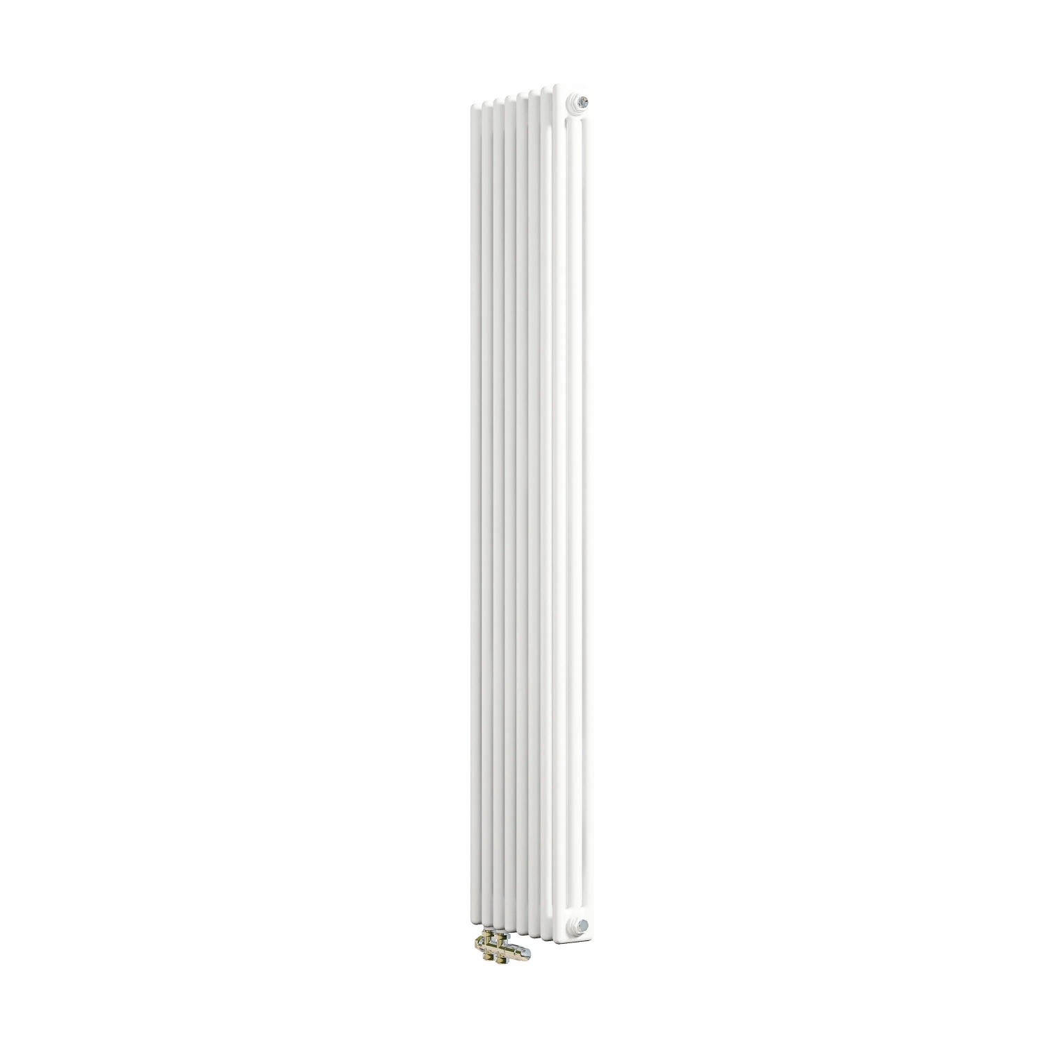 AICA Traditioneller Heizkörper 1800 x 380 mm Gusseisenstil 3 Spalten mit Seitenanschluss Weiß 1544W