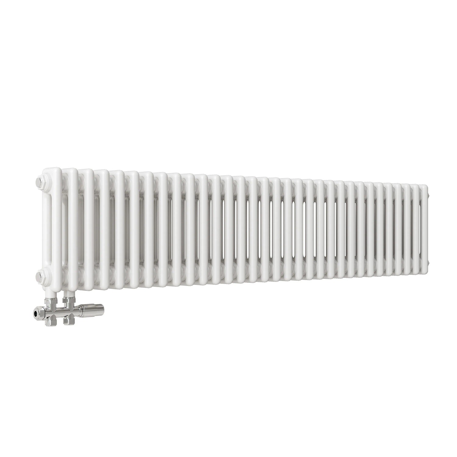 AICA Traditioneller Heizkörper 300 x 1460 mm 979W Doppellagig Gusseisenstil Weiß