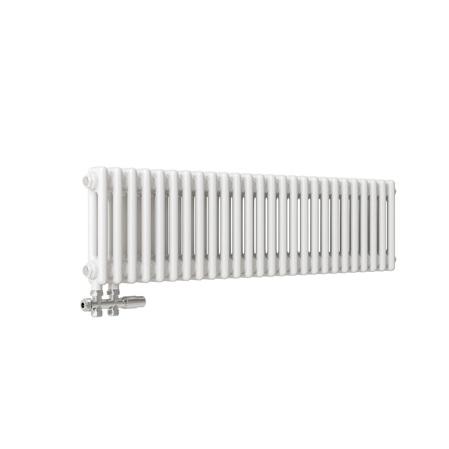 AICA Traditioneller Heizkörper 300 x 1190 mm 791W Doppellagig Gusseisenstil Weiß