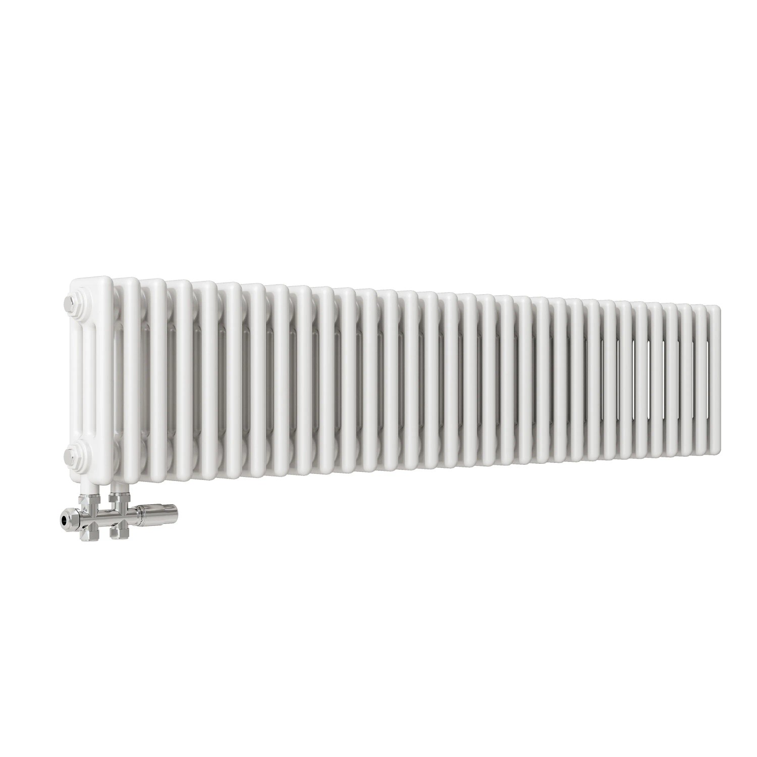 AICA Traditioneller Heizkörper 300 x 1460 mm 1194W Dreilagig Gusseisenstil Weiß