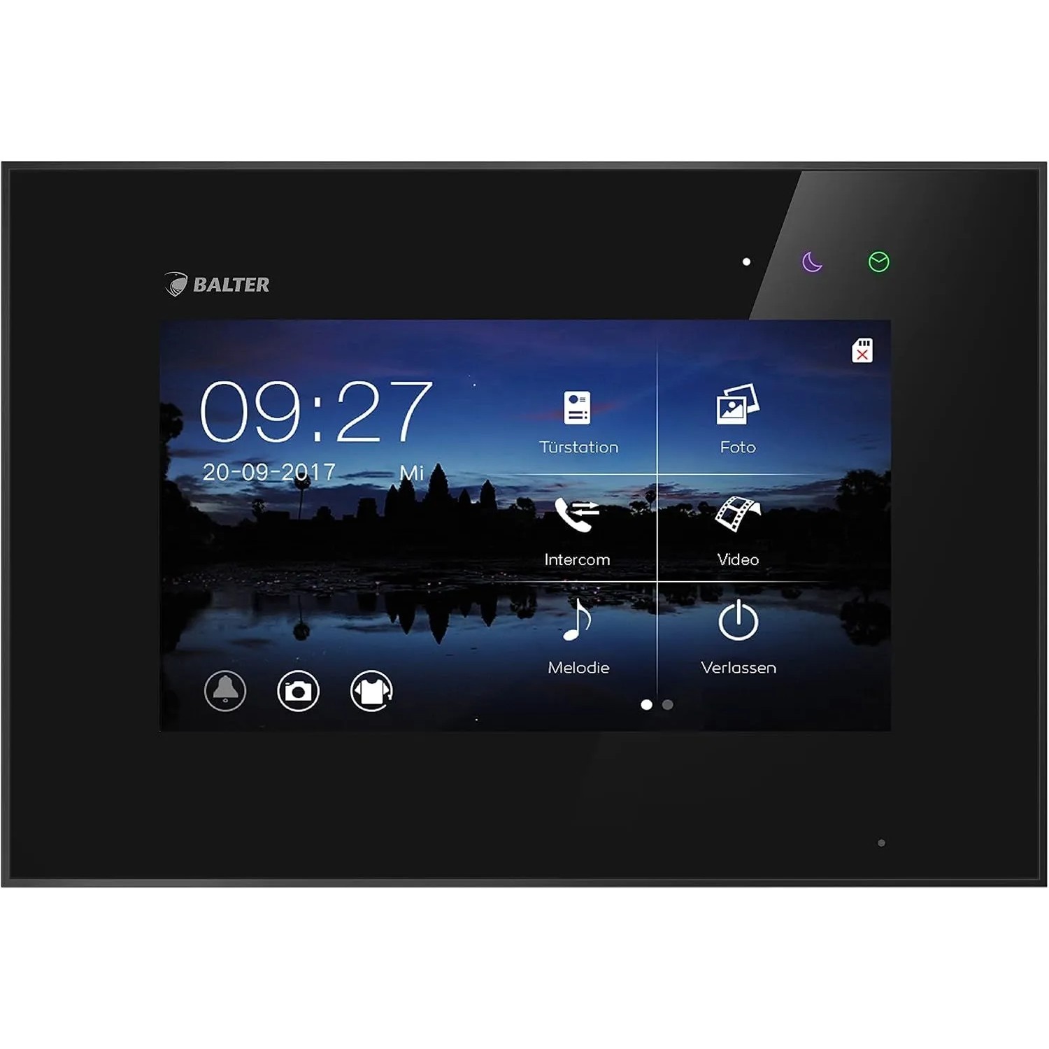 Balter Monitor EVO Video-Türsprechanlage Touchscreen 7 Zoll Monitor 2 Draht Bus Schwarz