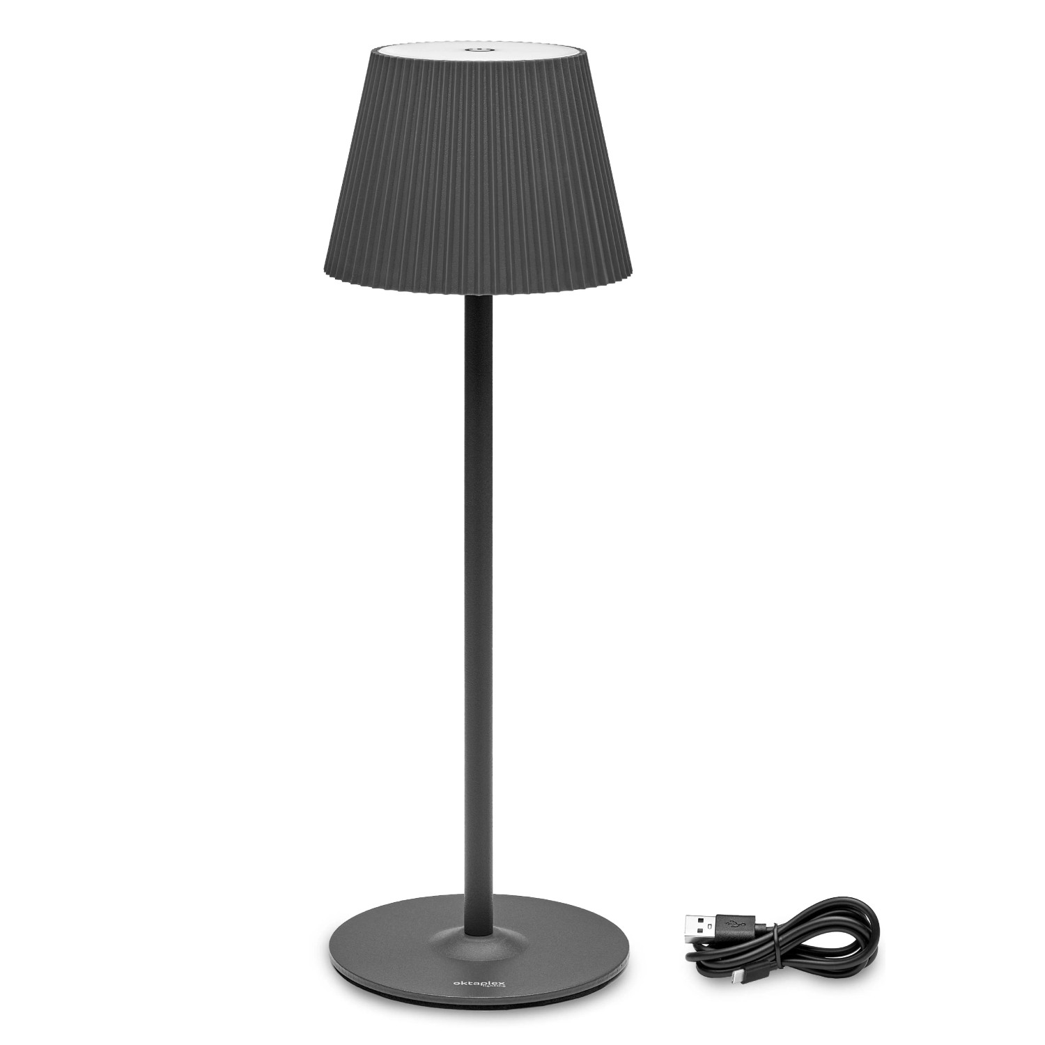 Oktaplex Vero Akku Tischlampe Dimmbar IP54 200lm Warmweiß Tischleuchte Anthrazit