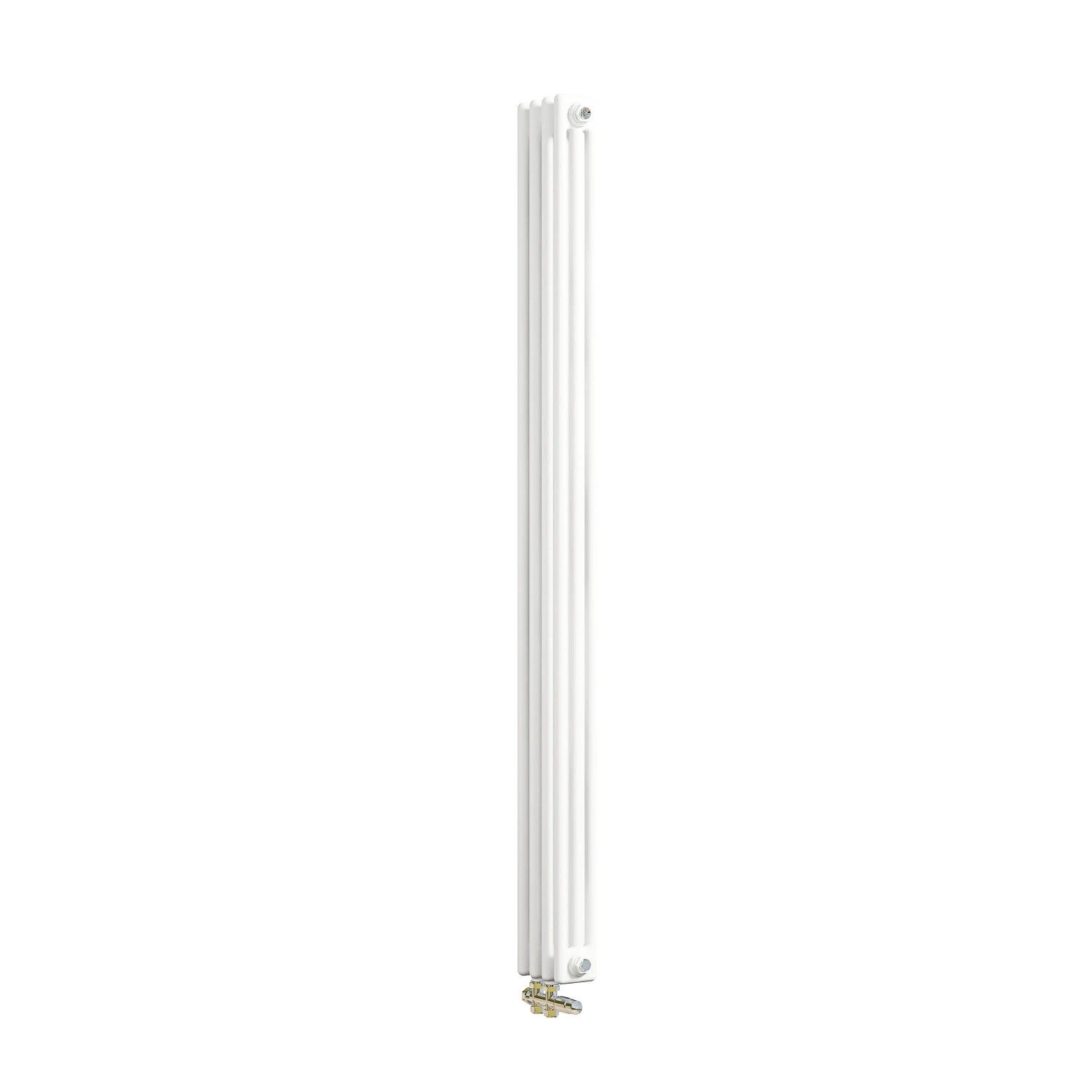 AICA Traditioneller Heizkörper 1800 x 200 mm Gusseisenstil 3 Spalten mit Seitenanschluss Weiß 817W